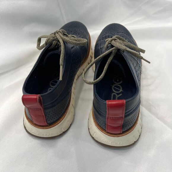 Cole Haan Grand OS Mens Blue Leather Wingtip Oxford Shoes Sneakers - Picture 7 of 7